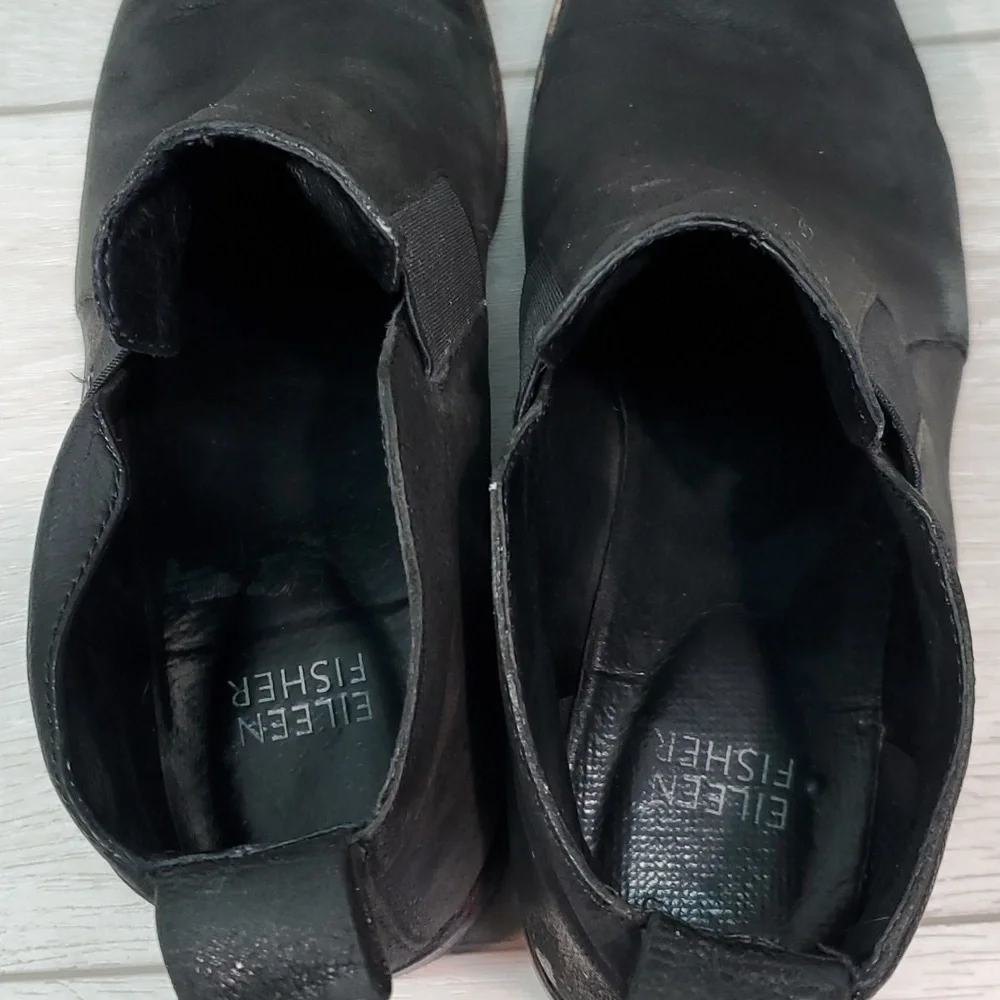 Eileen Fisher Women Ankle Leather Heels Boots shoes sz 6